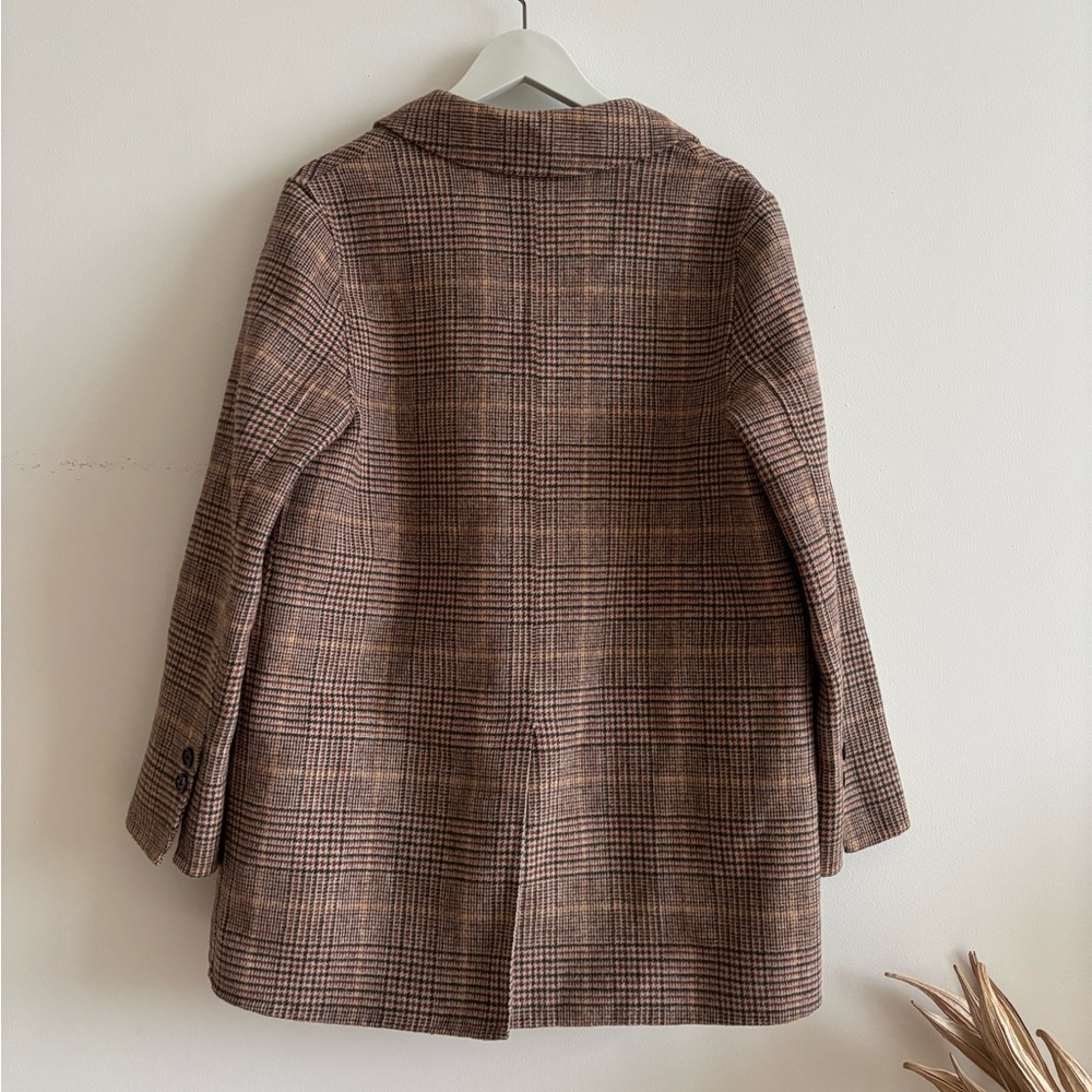 Classic Brown Houndstooth Wool Blazer - Picture 6 of 7